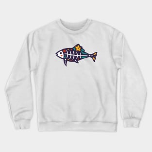 Colorful Day of the Dead Fish | Dia de los Muertos Pescado Crewneck Sweatshirt